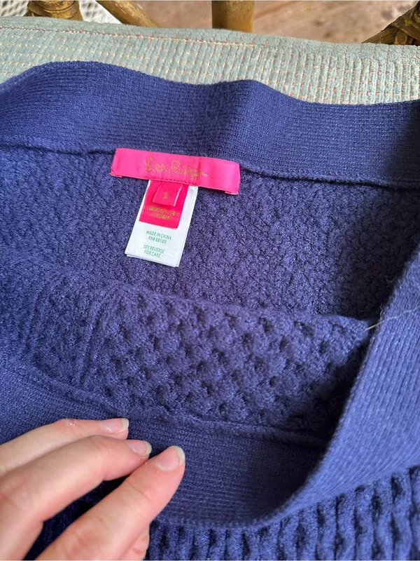 Lilly Pulitzer Lizona cable knit skirt navy small - Image 3