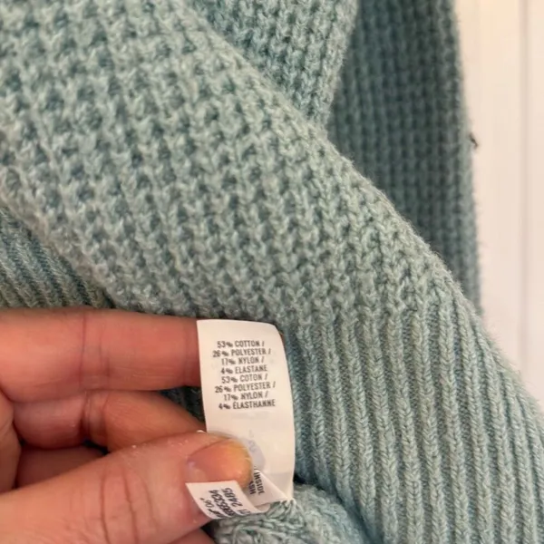 Aerie mint waffle collared hooded sweater size small - Image 4