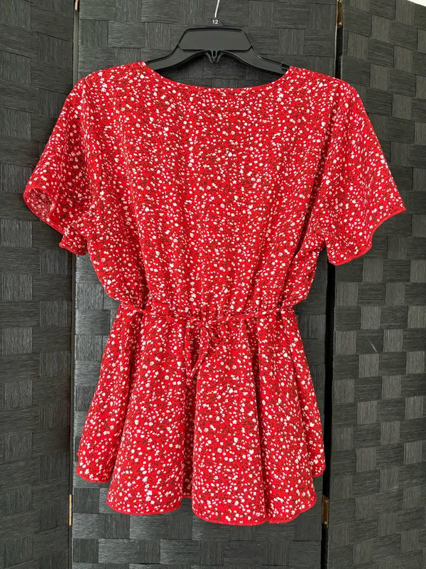 Shein Red Floral Top - Image 4