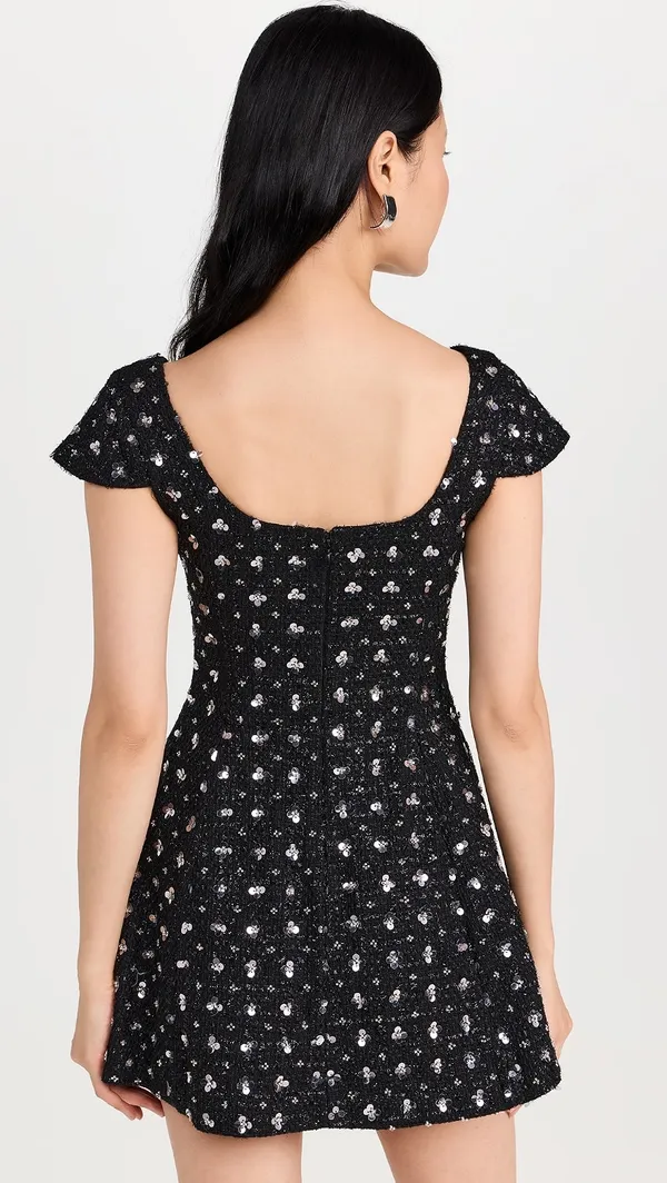 Danielle Guizio Shiloh Sequin Tweed Mini Dress - Image 5