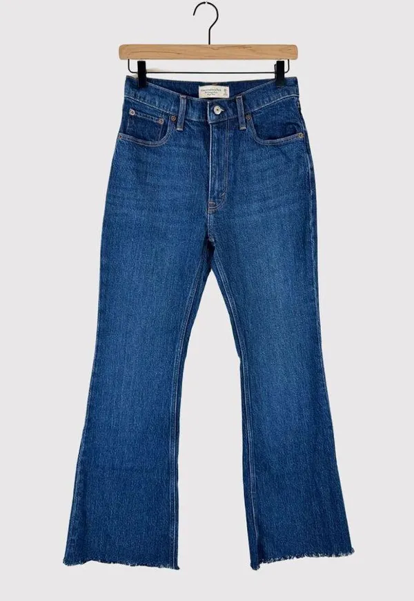 Abercrombie Fitch Womens Jeans Blue Vintage Flare High Rise Denim Dark Wash 26/2 - Image 2