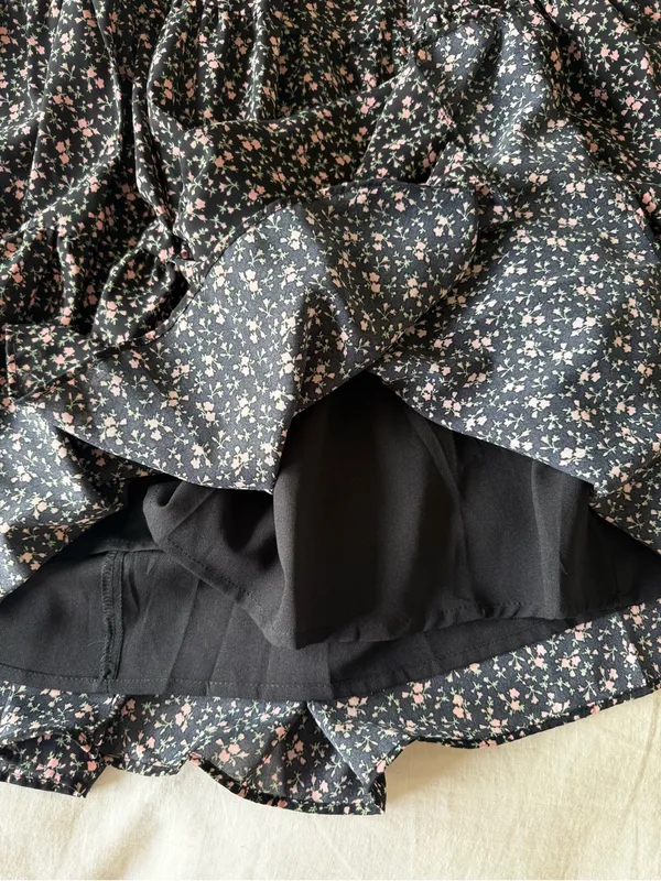 English Factory NWT Black Floral Puff-Sleeve Dress with Pink Flowers - Image 5