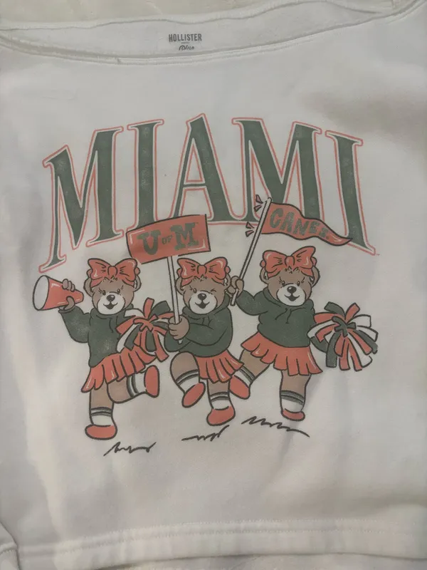 Hollister University of Miami Off the Shoulder Sweatshirt - Image 2