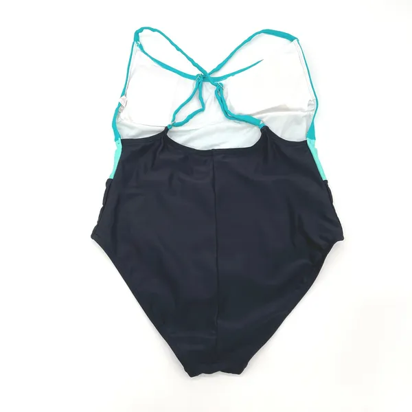 SO One Piece Swimsuit Womens Medium Colorblock‎ Stretch Sporty Minimal Beach - Image 5