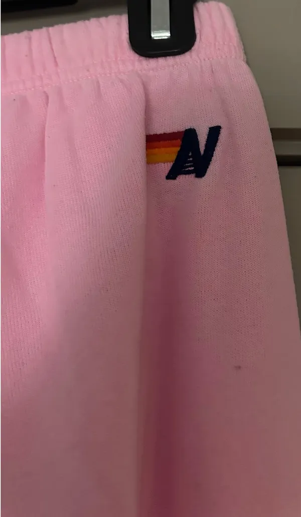 Aviator Nation Sweatpants 5 Stripe Neon Pink - Image 6