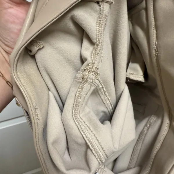 Abercrombie Curve Love Vegan Leather 90s Straight Pants Tan 27 Long High Rise 4‎ - Image 8