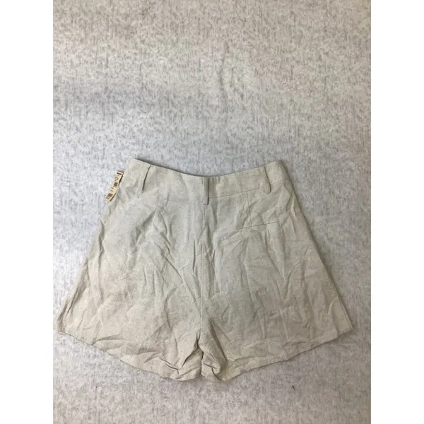 West of Melrose‎ Womens Pleated Linen Blend Shorts Oatmeal XS ACP40169-TI NEW - Image 4