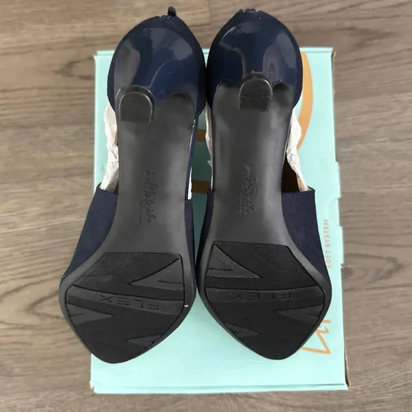 LifeStride Giovanna 2 Pump Faux Suede Cutout Heel Dress‎ Shoe Size 9.5W Navy NWB - Image 11