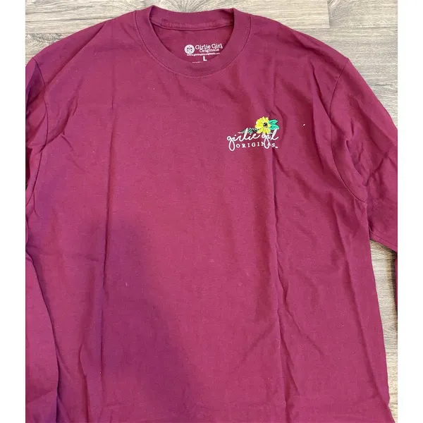 Simply Southern Women's Large Red Floral‎ Long Sleeve T-Shirt Best Friend Woman - Image 3