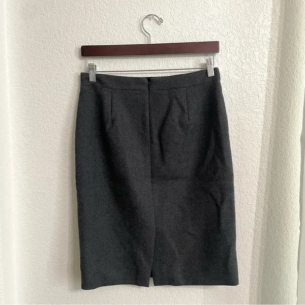 J Crew Womens Skirt Gray Grey Wool No2 Pencil Lined Back Slit Size 2 - Image 3