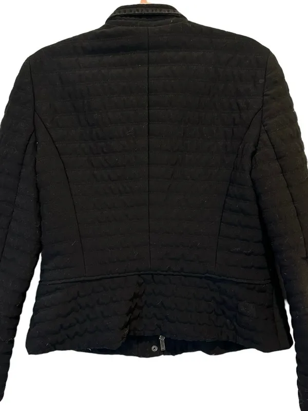 Armani Collezioni Black Quilted Jacket 90s Minimalist Size 12 Large - Image 4