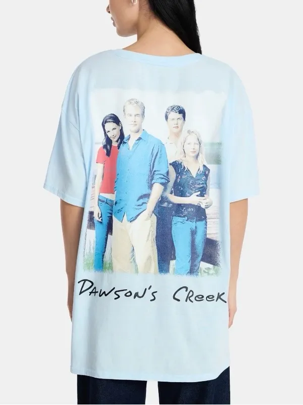 🔹4 for $30 NWT Dawson's Creek Oversized Graphic Tee, Small Blue - Image 4