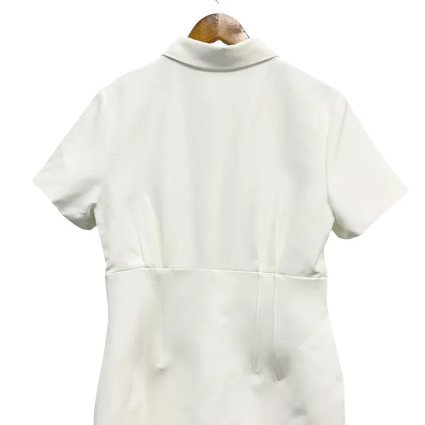 Showpo Placket Front Fitted Mini Shirt Dress in Off White size 8 NWT - Image 6