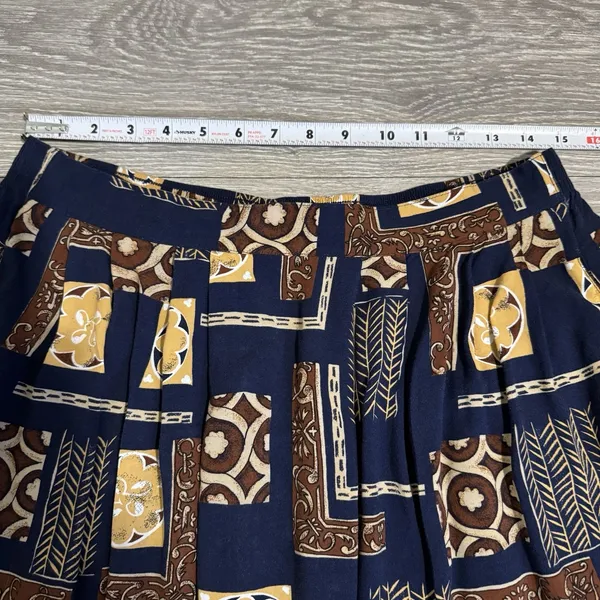 Sag Harbor 1/2 Elastic Waist Boho Midi Skirt Geometric Print Peasant Indie Large - Image 10