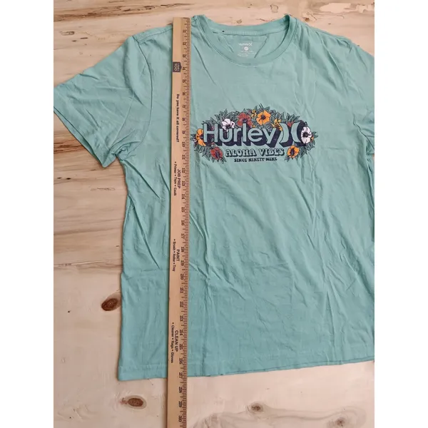 Women's Hurley Aloha Vibes Graphic T-Shirt - Size Large (L) Mint Green - Floral - Image 8