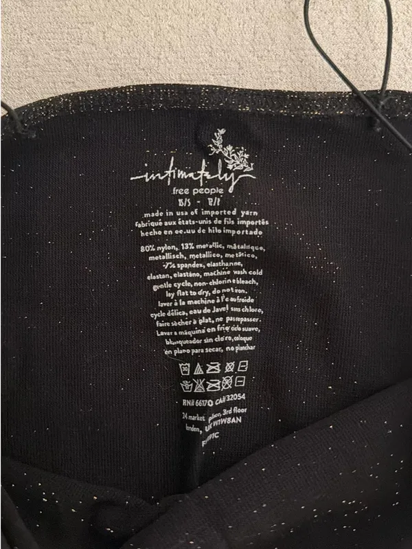 Free People Intimately Tank XS/S Black Sparkle - Image 3