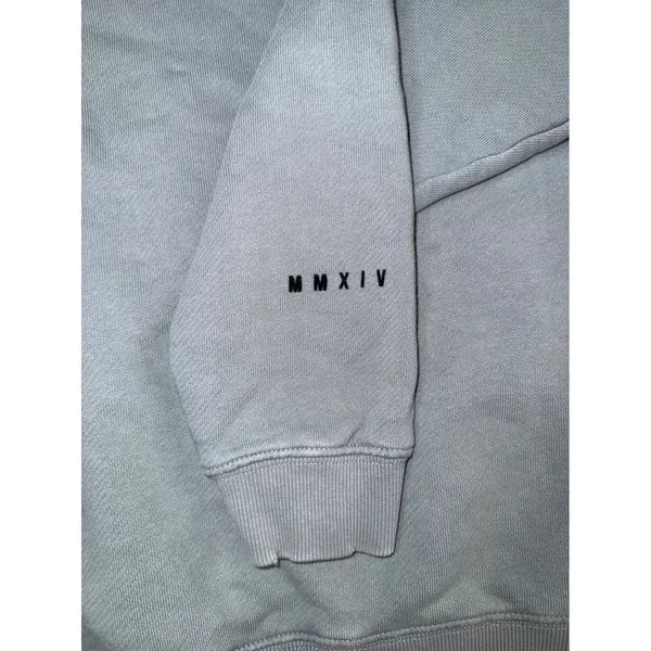 YoungLA Sweatshirt Women Large Blue Gray Good Distressed Raw Neck‎ 525 MMXIV - Image 7