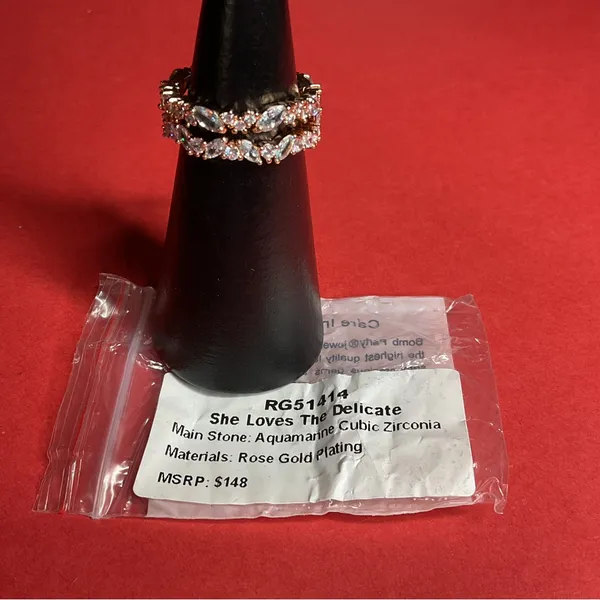 Bomb Party RG51414 “She Loves The Delicate” Cubic Zirconia RoseGold Sz7 Ring NWT - Image 5