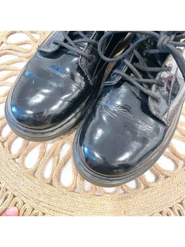 Dr Martens Junior 1460 Patent Leather Lace Up Boots Black 1460J W5 - Image 7