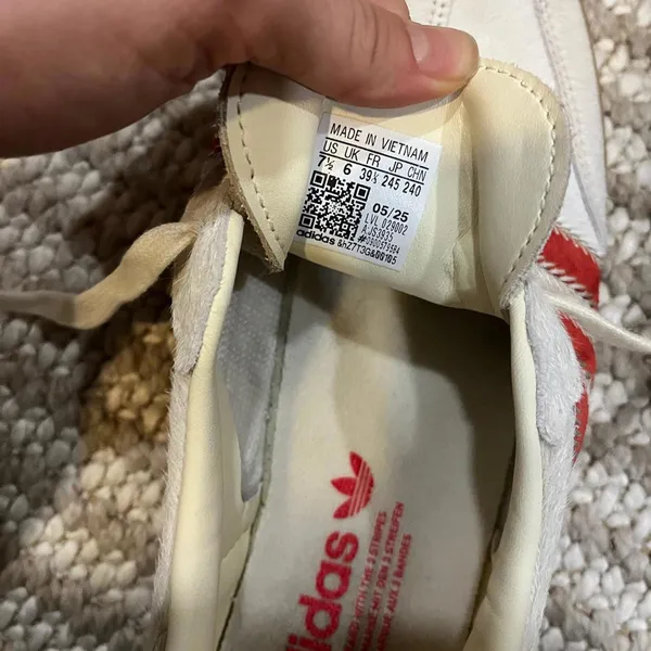 adidas Samba OG Pony Hair Wonder Beige / Cream White / Better Scarlet - Image 8