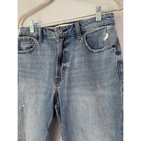 Abercrombie & Fitch Curve Love The Skinny High Rise Distressed Jeans Size 27 - Image 3