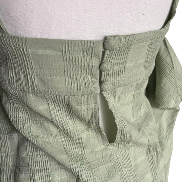Topshop Textured Cold Shoulder Long‎ Sleeve Top Sage Green Women's 6 - Image 6
