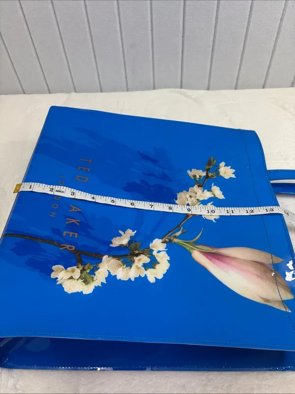 Ted Baker Blue Vinyl Harmony Floral Tote Bag - Image 9