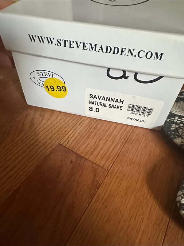 Steve Madden Snake-Print Ankle Strap Sandals in Black & White - Image 3