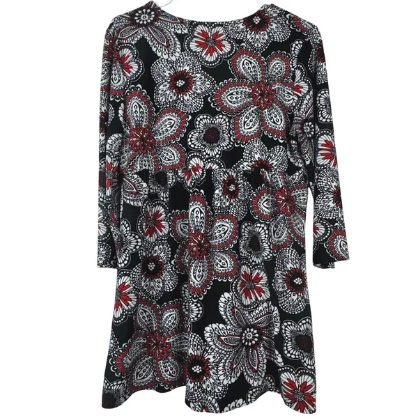 Kim Rogers Y2K 90s Top Medium Black Floral Paisley Boho Teacher Flowy Workwear - Image 2