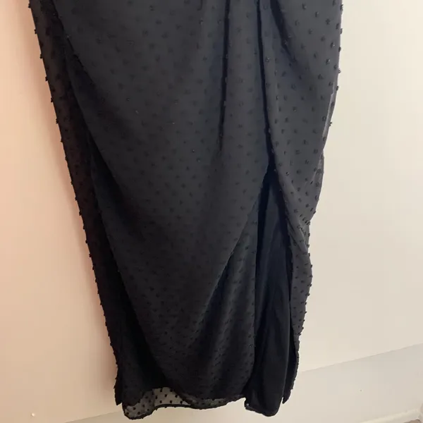 Katie May Come On Home Black Swiss Dot Midi Dress Womens Small Black Tie Event - Image 6