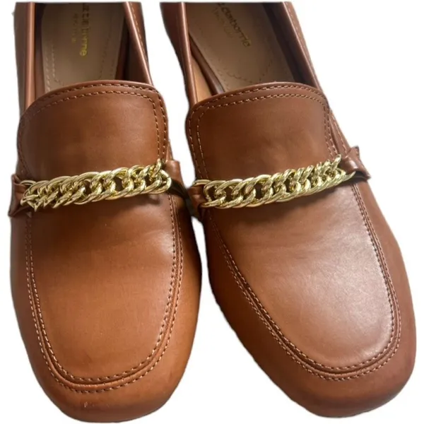 New Womens Liz Claiborne Manhattan Tan Memory Foam Chain Link Pumps Heels - 8.5 - Image 4