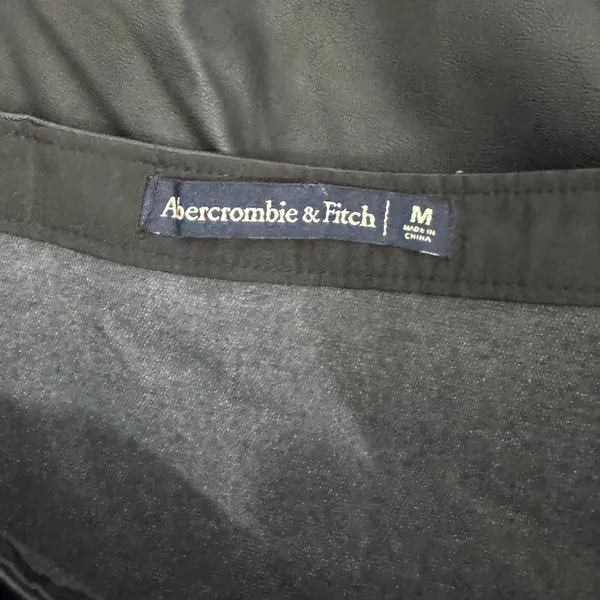 Abercrombie Faux Leather Wrap Front Mini Skirt Size Medium Black - Image 5