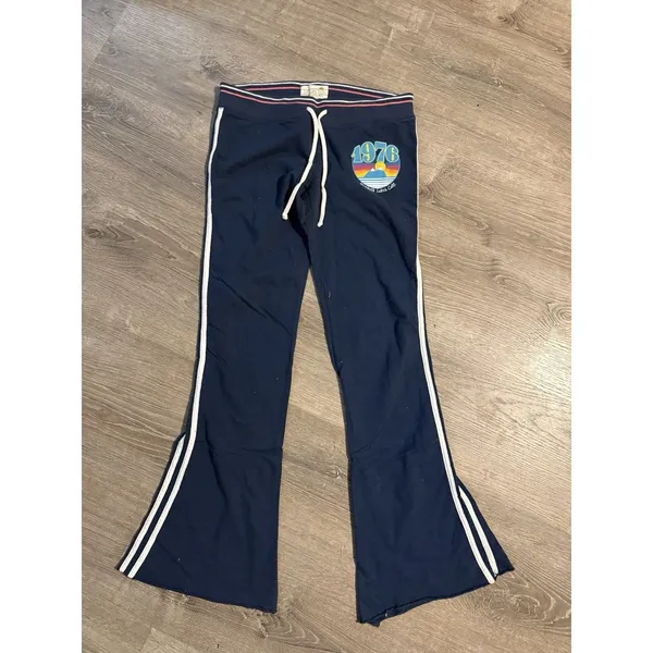 Y2K Vtg Hollister Low Rise Flare Track Sweatpants Medium M‎ Drawstring - Image 2