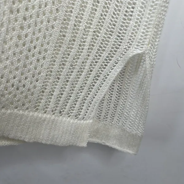 Tommy Bahama OS Beach Cover Linen Beige Open Weave Poncho Resort Boxy Relaxed - Image 5