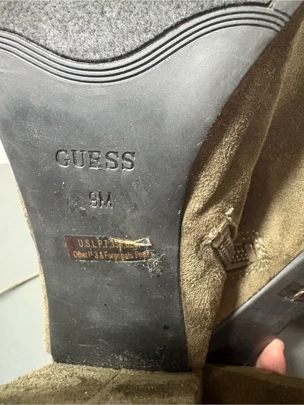 GUESS Over-the-Knee Lace-Up Peep-Toe Boots in Olive Green - Image 6