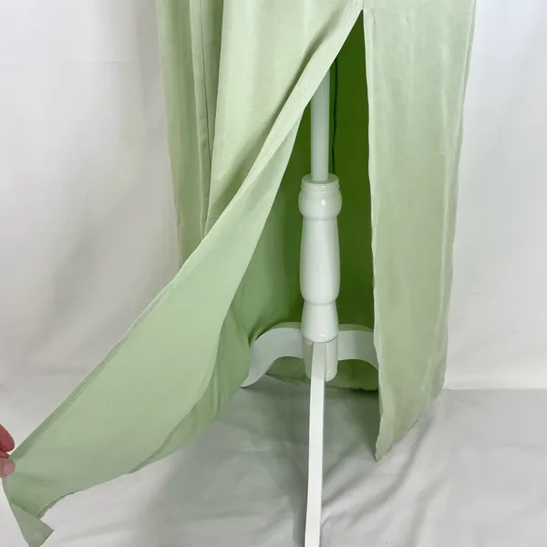 New Topshop Ring Detail Halter Neck Side Slit Maxi Dress Sage Green Size 6 - Image 11