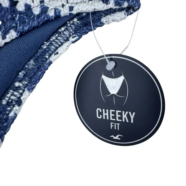 Hollister NWT Blue White Crochet Lined Cheeky Fit Bikini Bottom Women's Size XS - Image 5