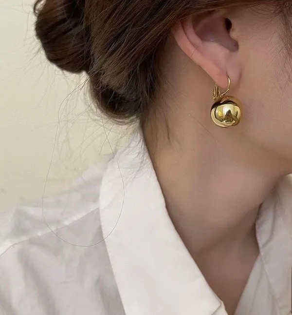 Elegant Metal Ball Dangle Drop Earrings for Women - Image 3