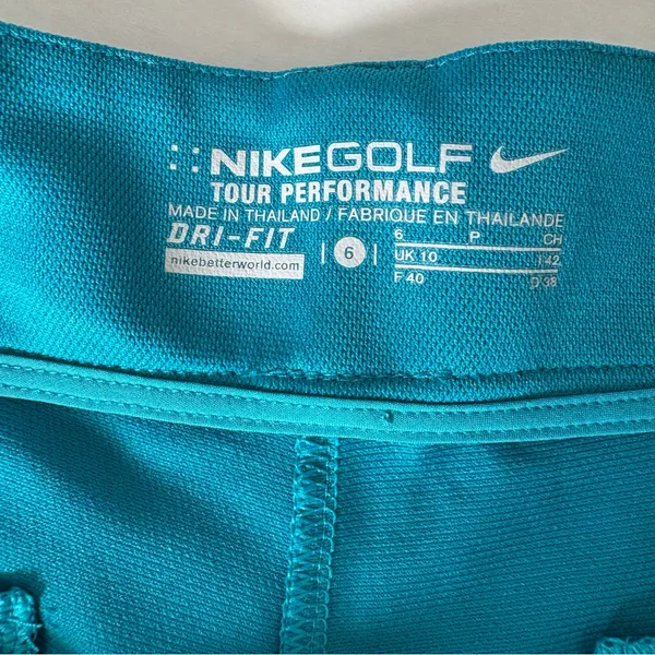 Nike Golf Turquoise Knit Shorts size 6 - Image 5