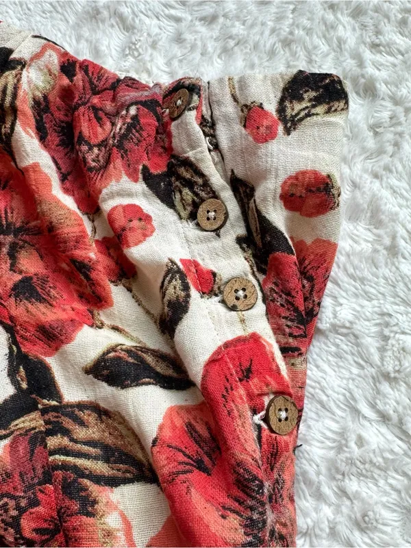 Free People Hot to Trot Mini Dress L Tube Floral Strapless Wrap Smocked Resort - Image 9