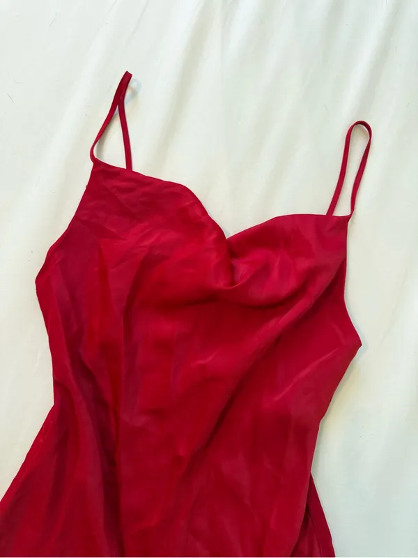 Urban Outfitters | Red Mallory Cowl Slip Mini Dress | Small - Image 4