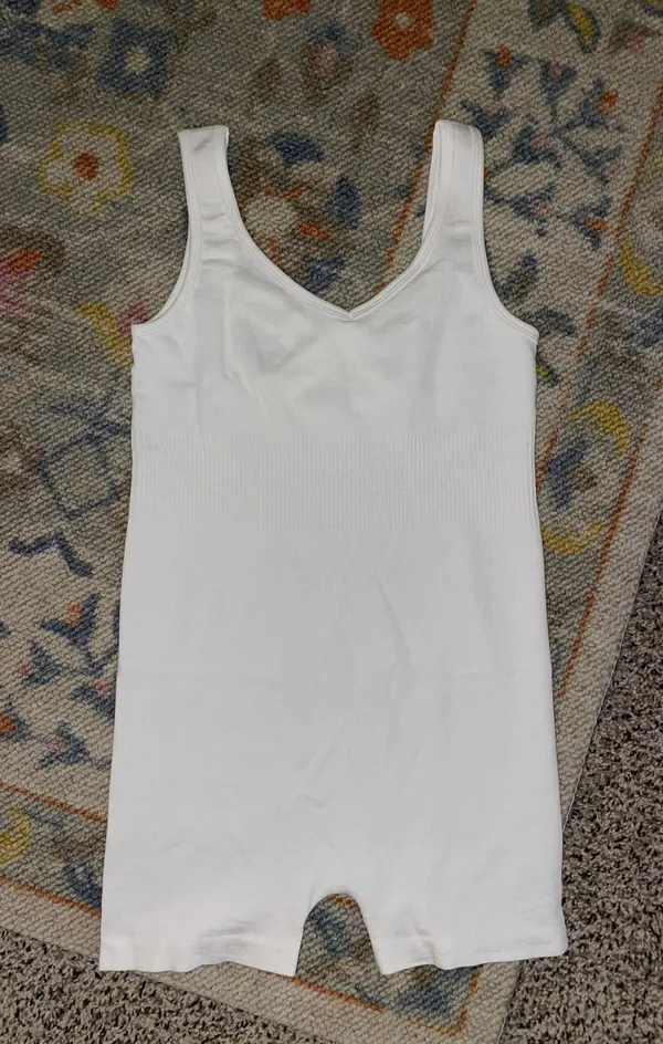 Ribbed Romper White - Image 3