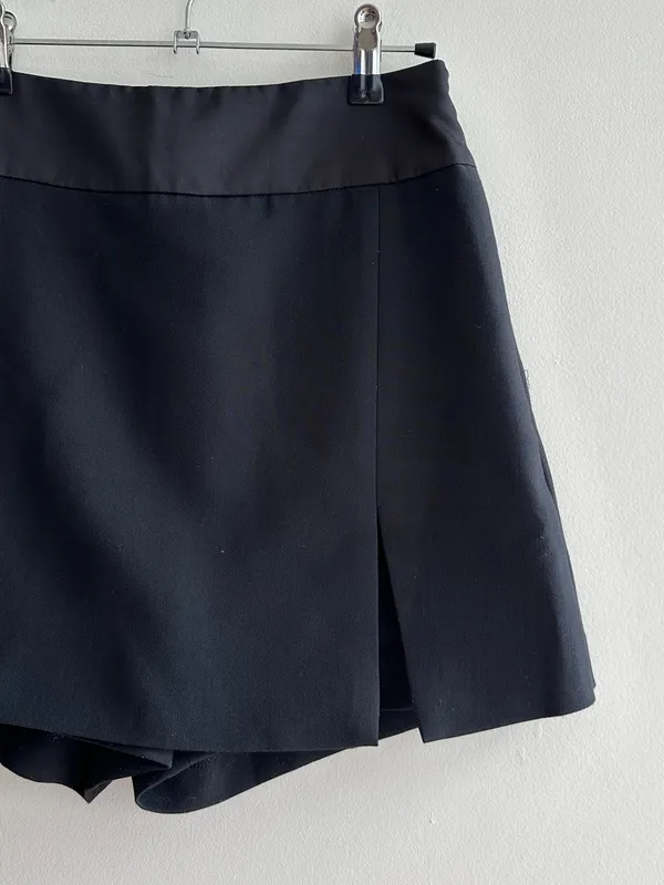 Commense High Waisted Satin Band Mini Skort, Black, Size XS - Image 5