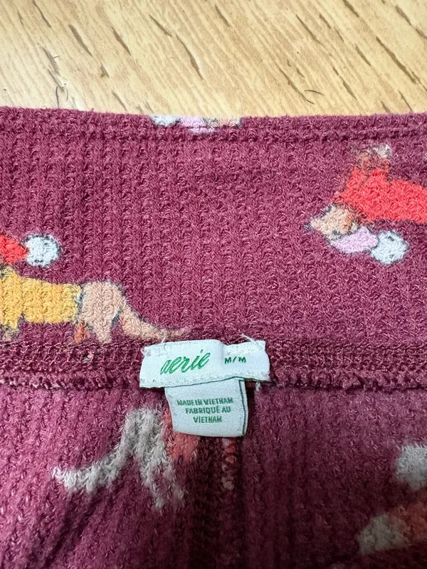 Aerie Long Sleeve & Long Pants Waffle Style Pajama Set - Size Small (both) - Image 7