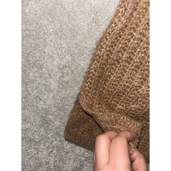 abercrombie & fitch Brown Chunky Knit‎ Turtleneck Sweater Small Split Hem EUC - Image 4
