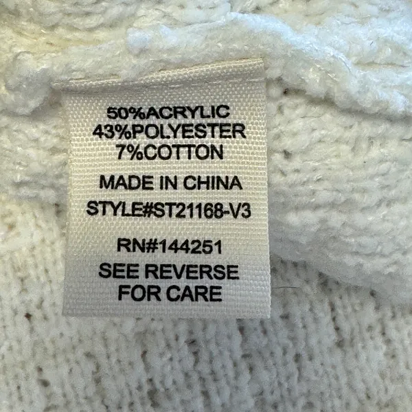 NWT Jessica Simpson Ivory Cropped Cardigan Pearl Button Sweater Woven XL Classic - Image 7