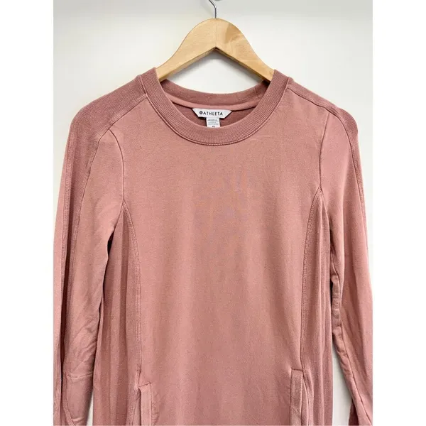 Athleta Balance Dress Long Sleeve Front Pockets Size‎ Extra Small Crewneck - Image 4