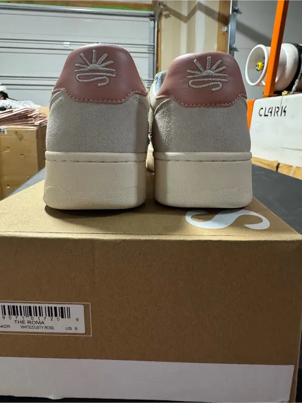 Soludos Roma Sneaker White / Pink / Light Blue Size 8 New - Image 5