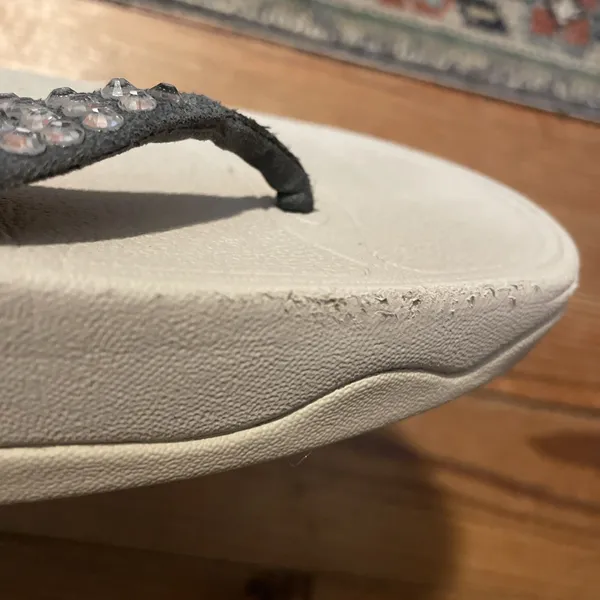 FitFlop Lulu Maxi Crystal Sandals Womens 10 EUR 42 Pewter Grey L99-534 Sparkle - Image 13