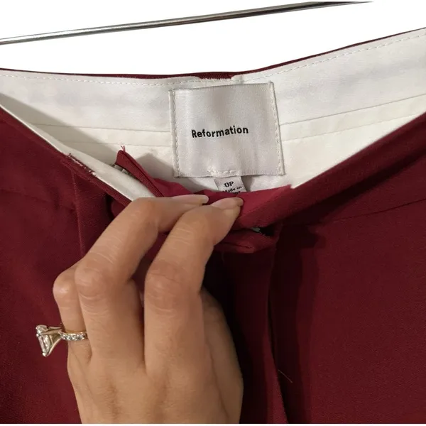 REFORMATION Wide Leg Pleated Chianti Pants Trousers - Image 4